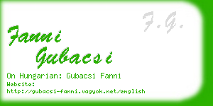 fanni gubacsi business card